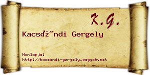 Kacsándi Gergely névjegykártya